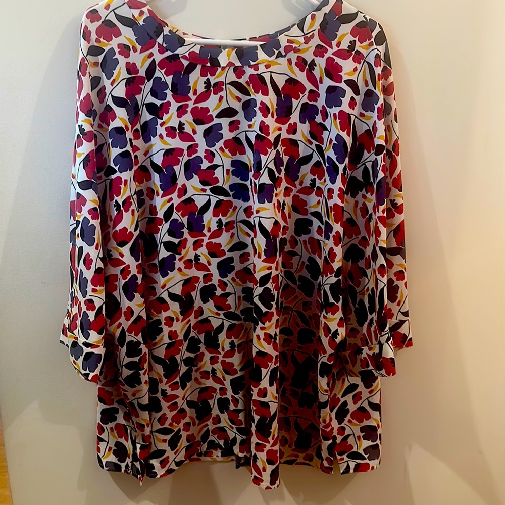 Anne Klein floral blouse XL